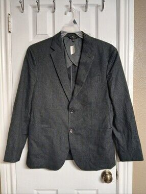 🖤BANANA REPUBLIC Men's Charcoal Gray Two-Button Blazer - 42 SLIM / 42 SHORT